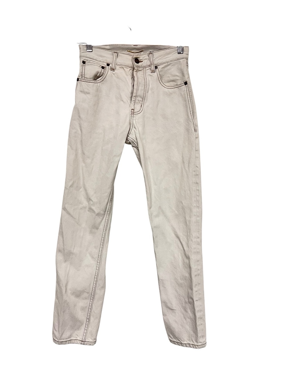 Saint Laurent Paris Ivory Cream Straight Leg Jeans